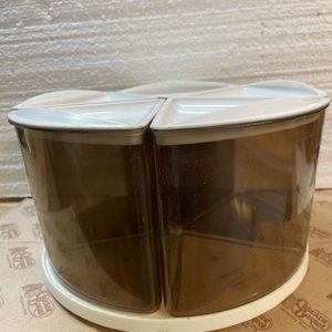 Vintage-Rubbermaid Lazy Susan w/ 5 Wedge Storage Containers